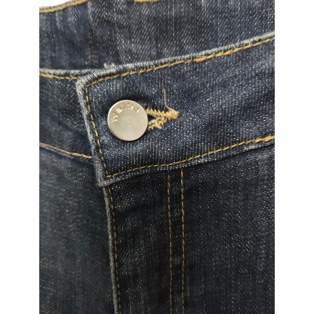 Wallis Womens 12 Dark Wash Rhinestone Embellished Straight Leg Jeans Blue - Picture 4 of 12